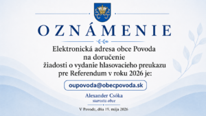 Elektronická adresa na doručenie žiadosti o vydanie hlasovacieho preukazu – Referendum 2026